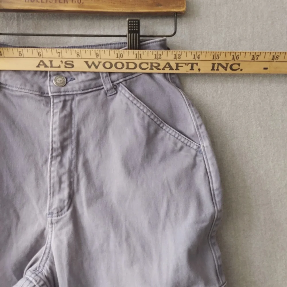 Hollister Women Y2K Gray Utility Cargo Pants High Rise Straight Leg Size 3S / 2S